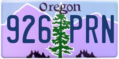 OR license plate 926PRN