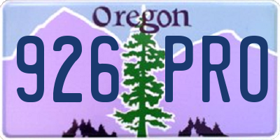 OR license plate 926PRO