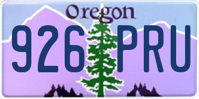 OR license plate 926PRU