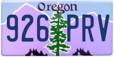 OR license plate 926PRV