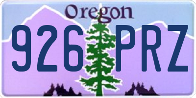 OR license plate 926PRZ