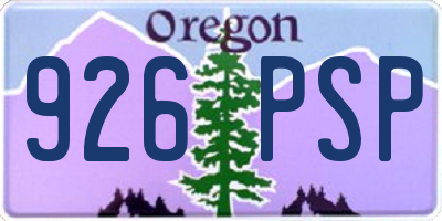 OR license plate 926PSP