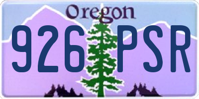 OR license plate 926PSR