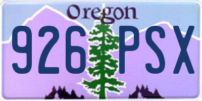 OR license plate 926PSX