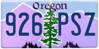 OR license plate 926PSZ