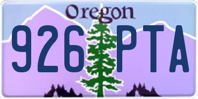 OR license plate 926PTA