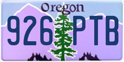 OR license plate 926PTB