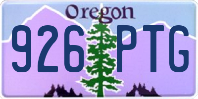 OR license plate 926PTG
