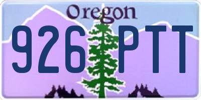 OR license plate 926PTT