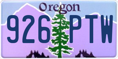 OR license plate 926PTW