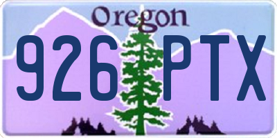 OR license plate 926PTX
