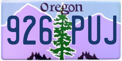 OR license plate 926PUJ