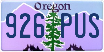 OR license plate 926PUS