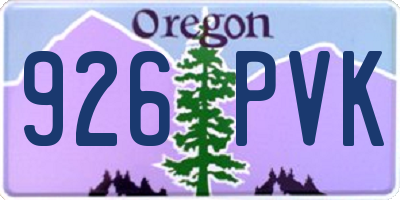 OR license plate 926PVK