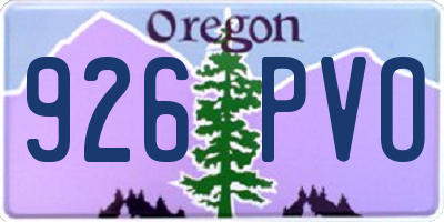 OR license plate 926PVO