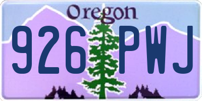 OR license plate 926PWJ