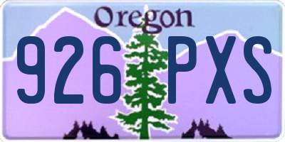 OR license plate 926PXS