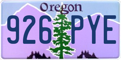 OR license plate 926PYE