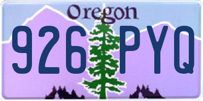 OR license plate 926PYQ