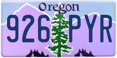 OR license plate 926PYR