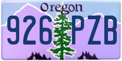 OR license plate 926PZB