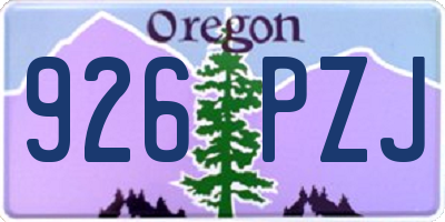 OR license plate 926PZJ
