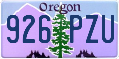 OR license plate 926PZU
