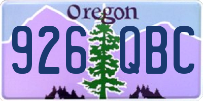OR license plate 926QBC