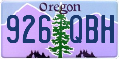 OR license plate 926QBH