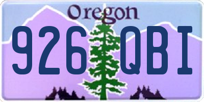 OR license plate 926QBI