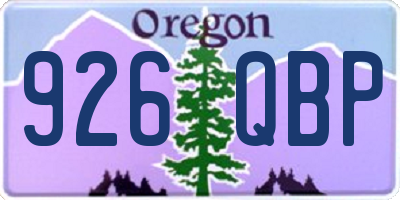 OR license plate 926QBP