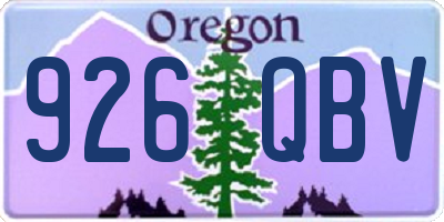 OR license plate 926QBV
