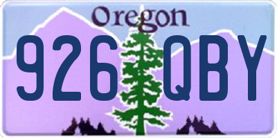 OR license plate 926QBY