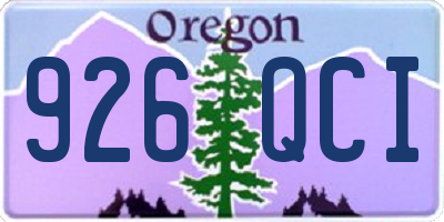 OR license plate 926QCI