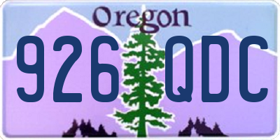 OR license plate 926QDC