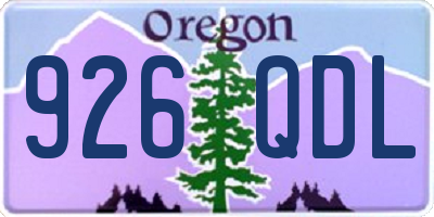 OR license plate 926QDL