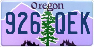 OR license plate 926QEK