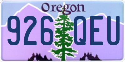 OR license plate 926QEU