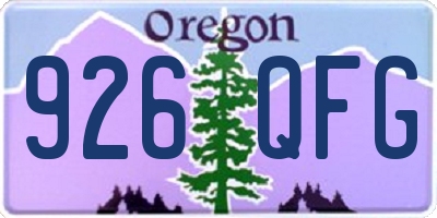 OR license plate 926QFG