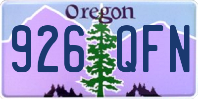 OR license plate 926QFN