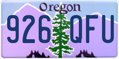 OR license plate 926QFU