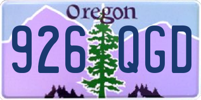 OR license plate 926QGD