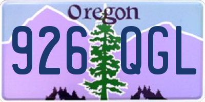 OR license plate 926QGL