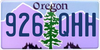 OR license plate 926QHH