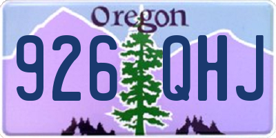 OR license plate 926QHJ
