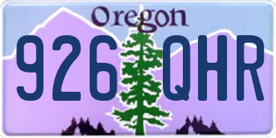 OR license plate 926QHR