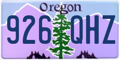 OR license plate 926QHZ