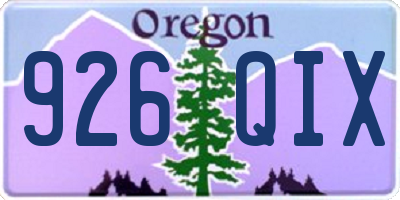 OR license plate 926QIX