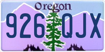 OR license plate 926QJX