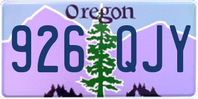 OR license plate 926QJY